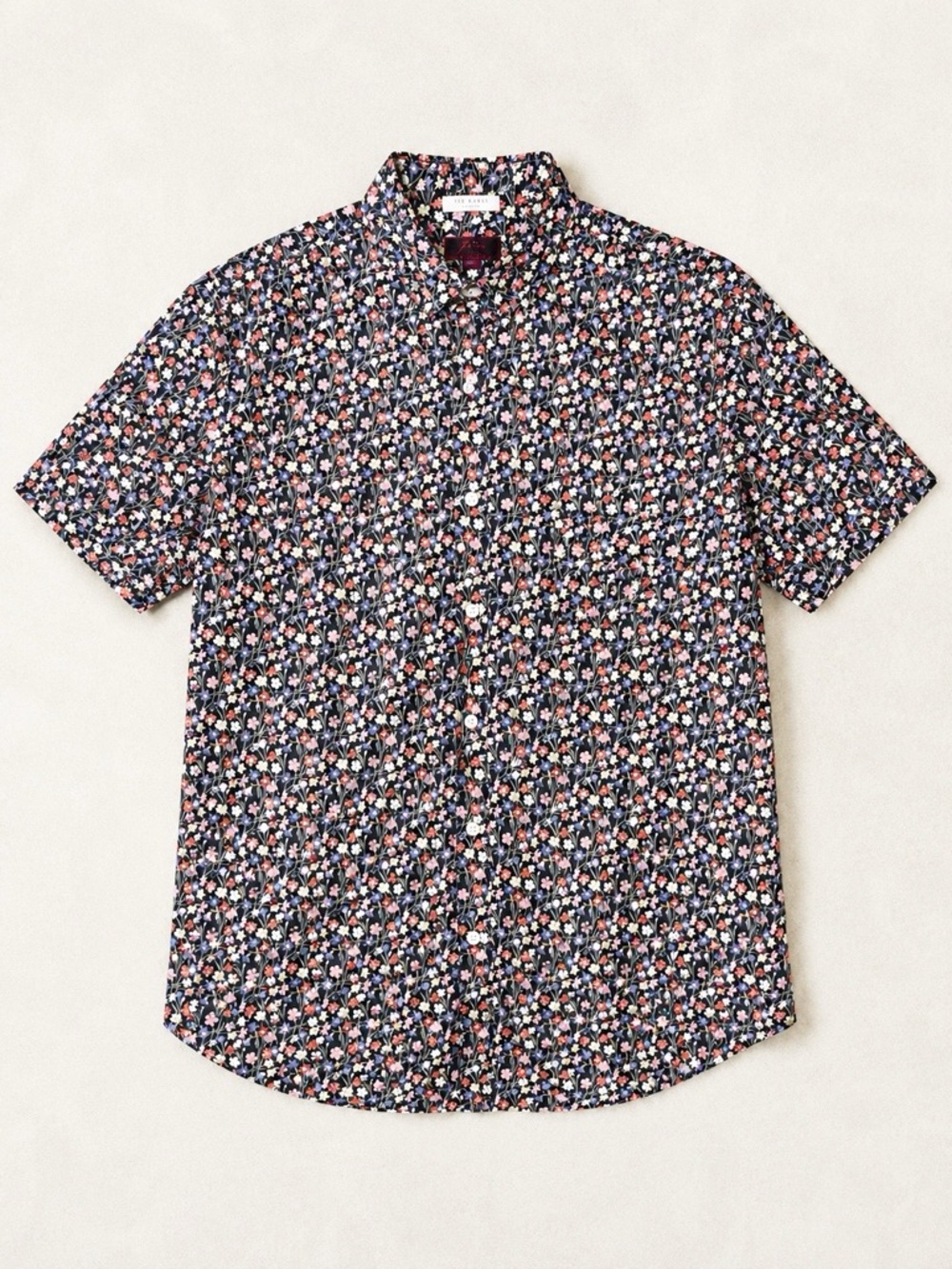 J. Crew Liberty Fabric Men’s Large Cotton Floral Short-Sleeve Button-Up Shirt